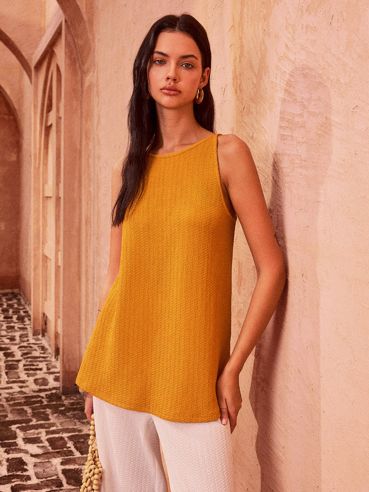 Geripptes Tanktop mit Bindeband