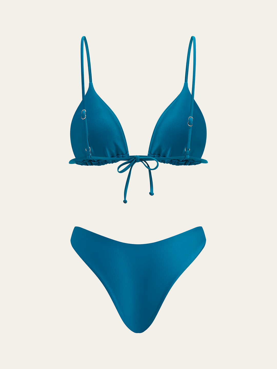 Dreiteiliges Bikini-Set mit Oberteil und zwei Unterteilen