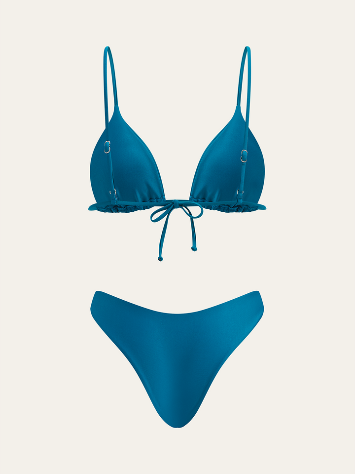 Dreiteiliges Bikini-Set mit Oberteil und zwei Unterteilen