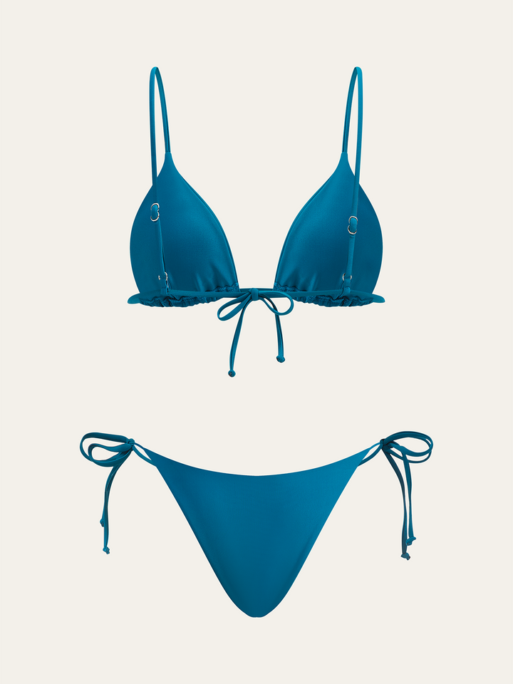 Dreiteiliges Bikini-Set mit Oberteil und zwei Unterteilen
