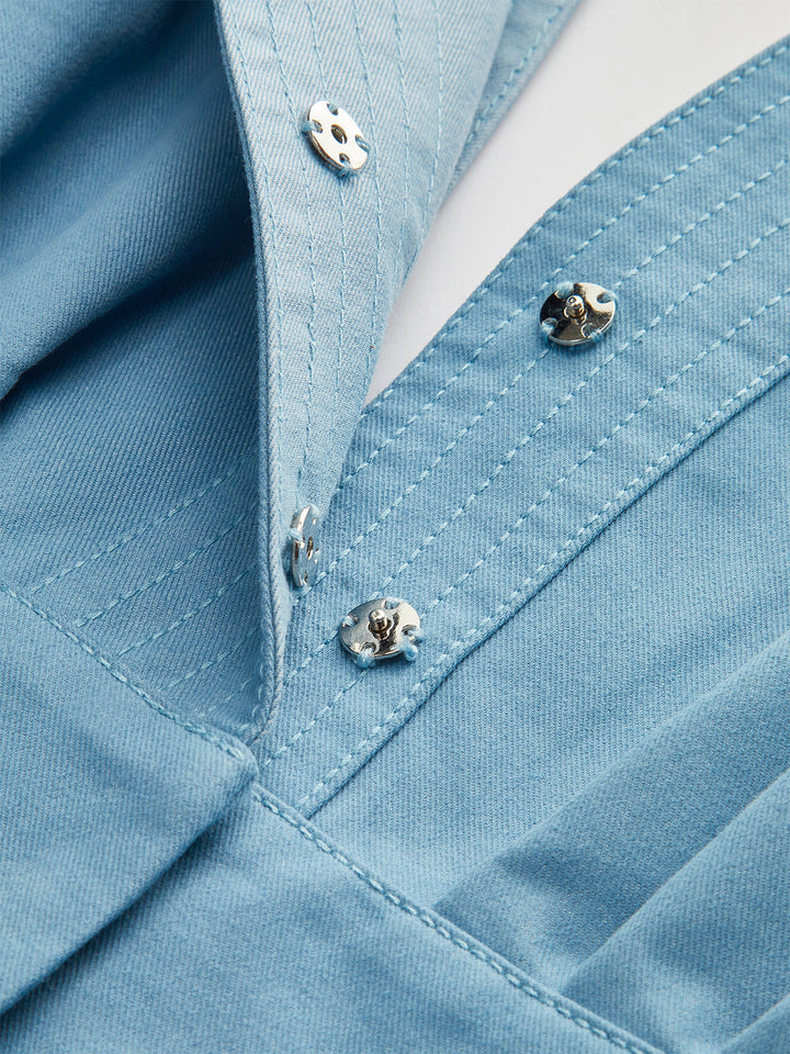 V-Ausschnitt-Peplum-Bluse