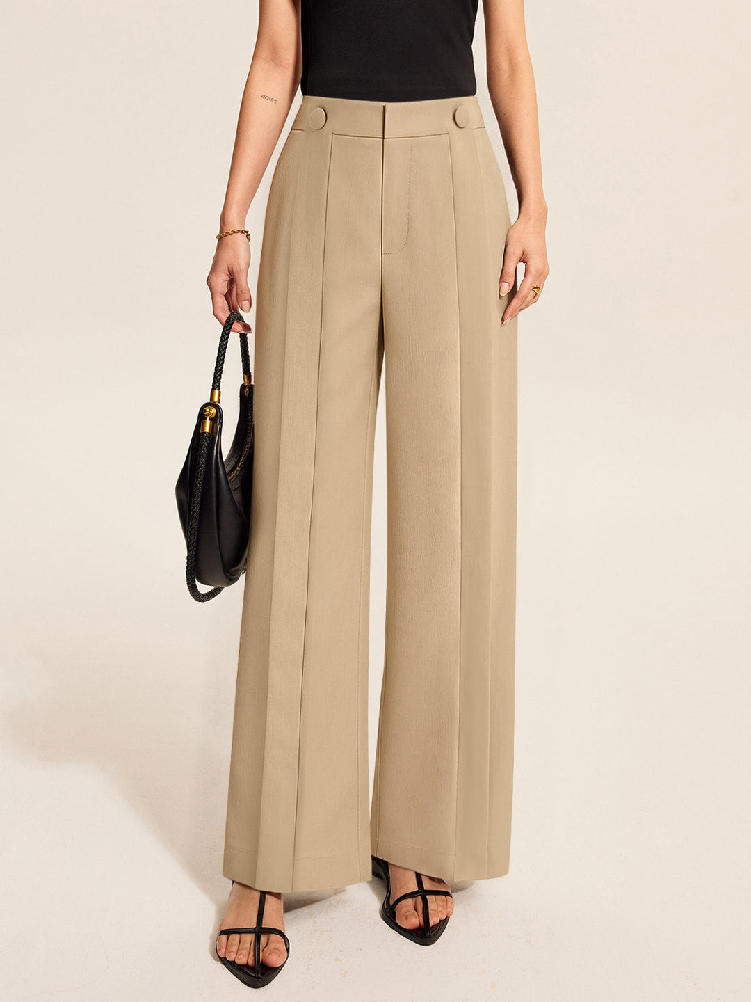 Plissierte Hose mit weitem Bein
