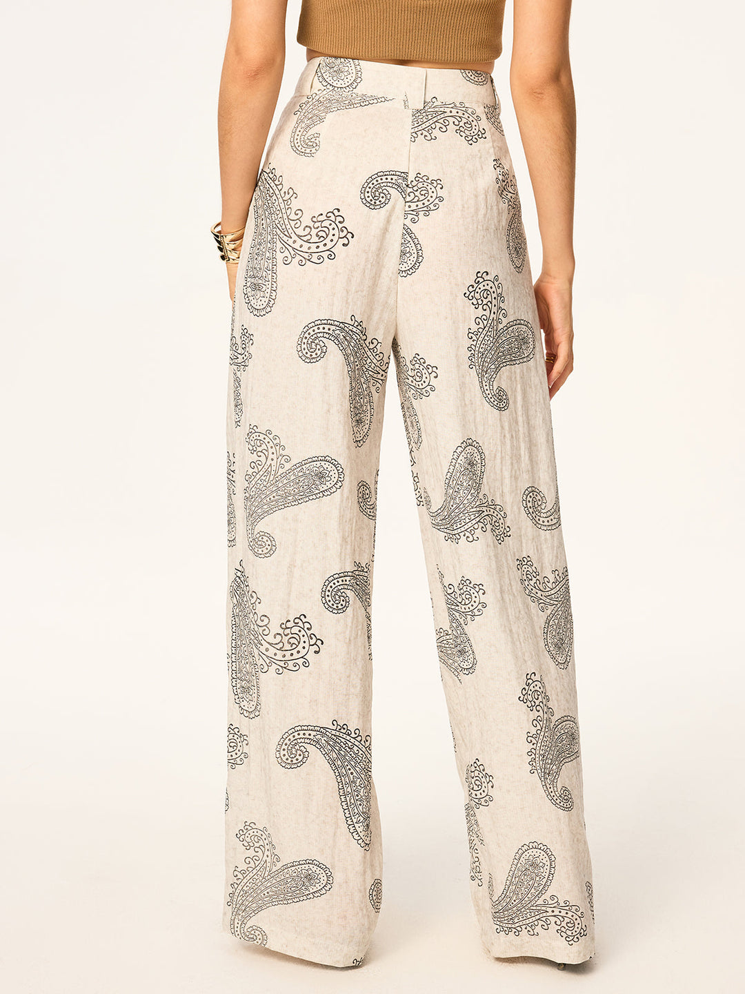 Boho Print Schlaghose ohne Gürtel