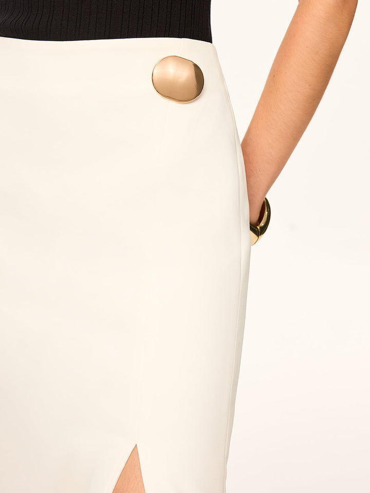 Metal Detail Slit Midi Rock