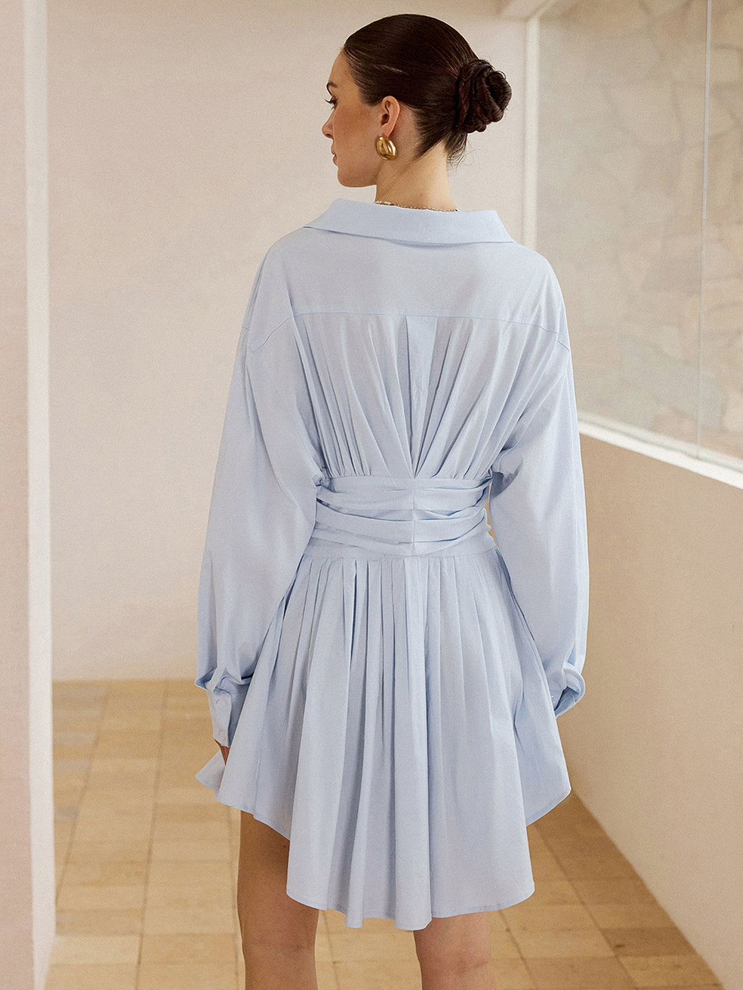 Plissee-Hemdblusenkleid