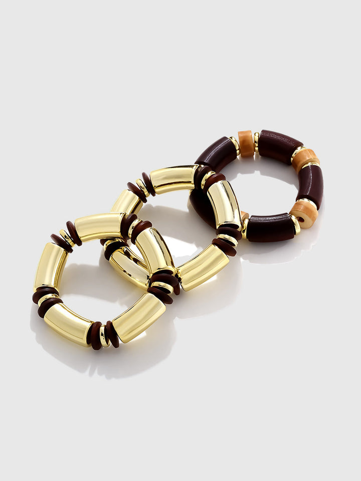 Stapelbares Armband aus Holz und Harz