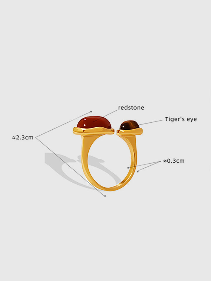 Rotjaspis und Tigerauge Offenbandring