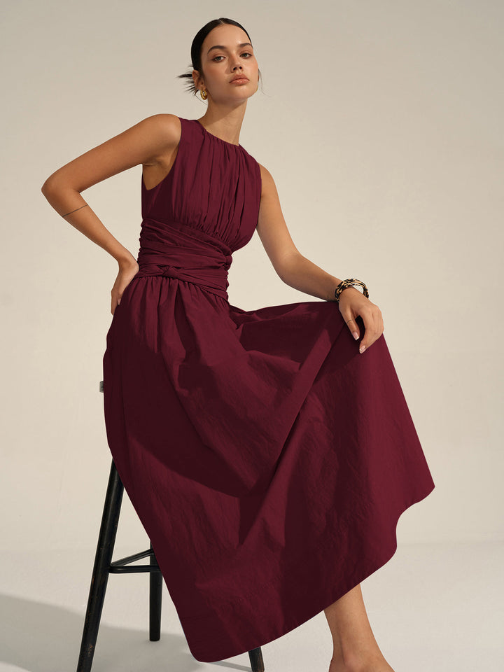 Maxikleid mit geraffter Taille