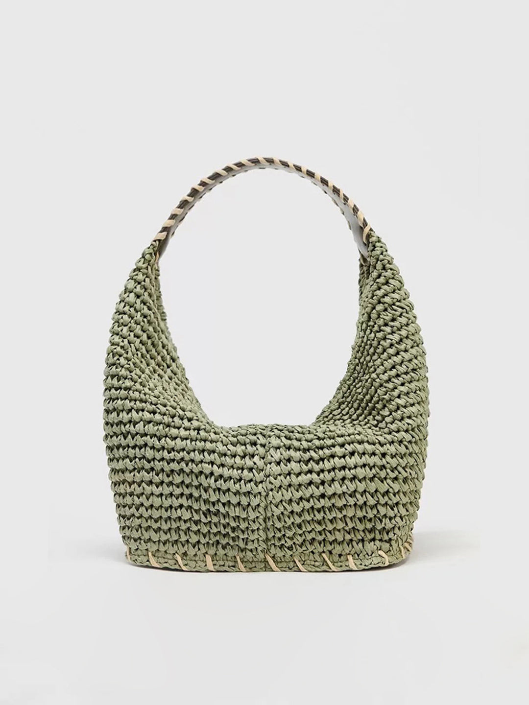 Geflochtene Stroh Hobo Tasche