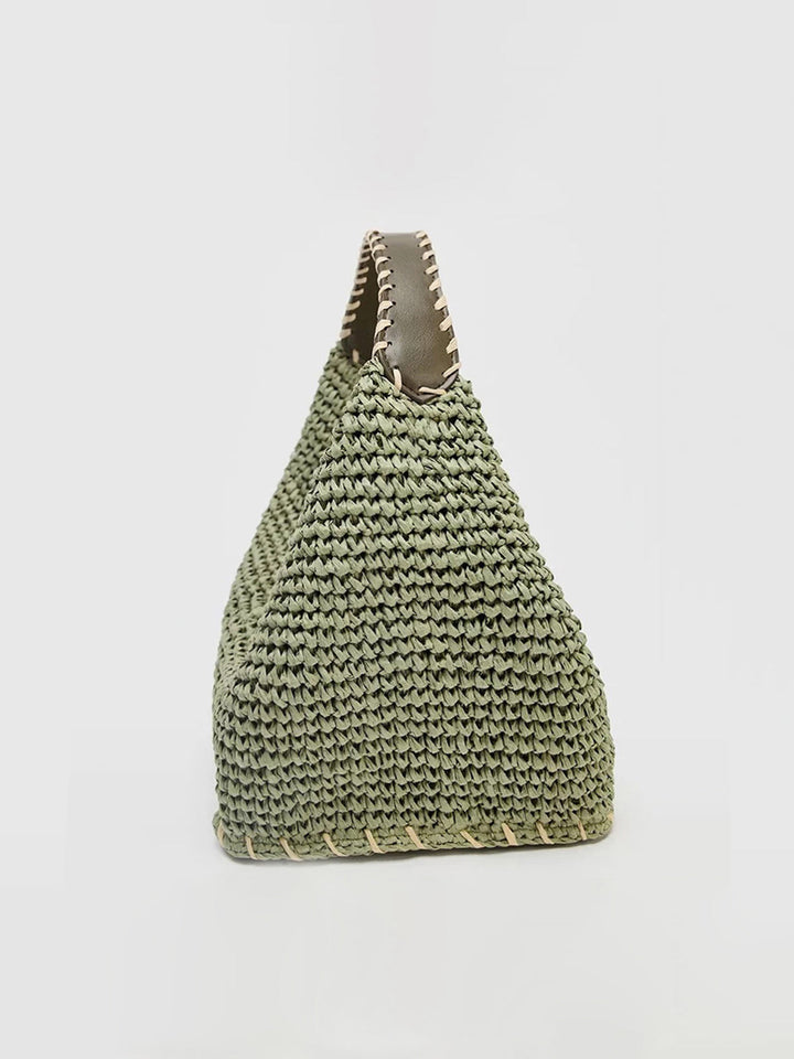 Geflochtene Stroh Hobo Tasche