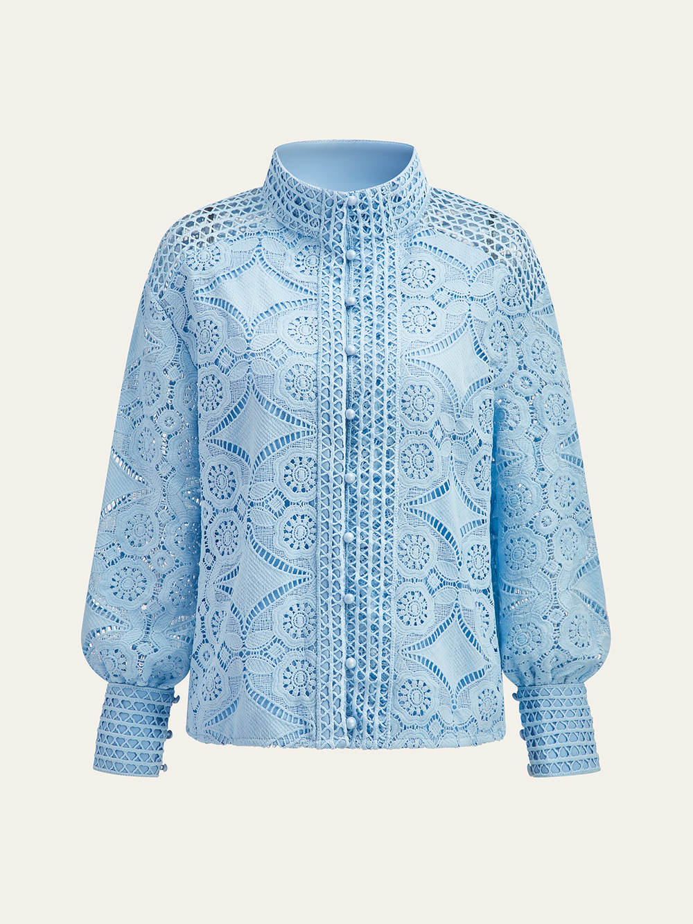 Spitzen-Puffärmel-Shorts-Set Ohne Gürtel