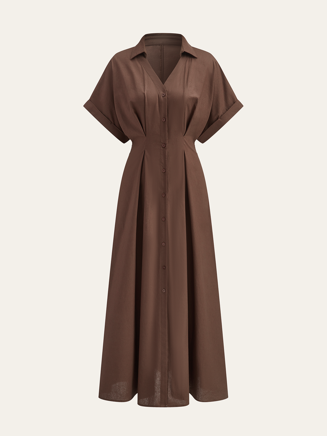 Plissiertes Hemdblusenkleid mit Knopfleiste