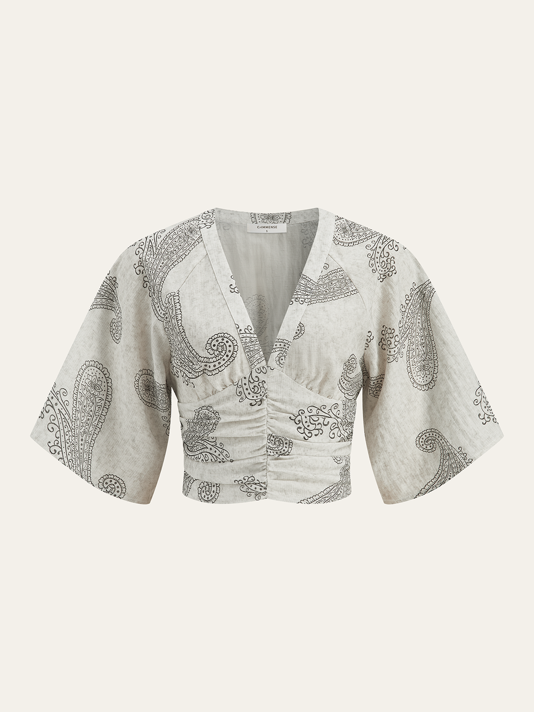 Boho Print Raff-Crop-Top