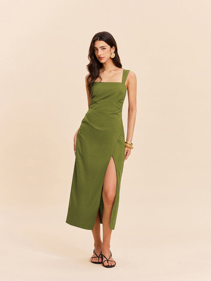 Cotton & Linen Slit Dress auf Deutsch