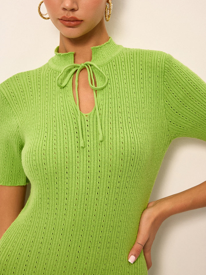 Knit Maxikleid mit V-Ausschnitt