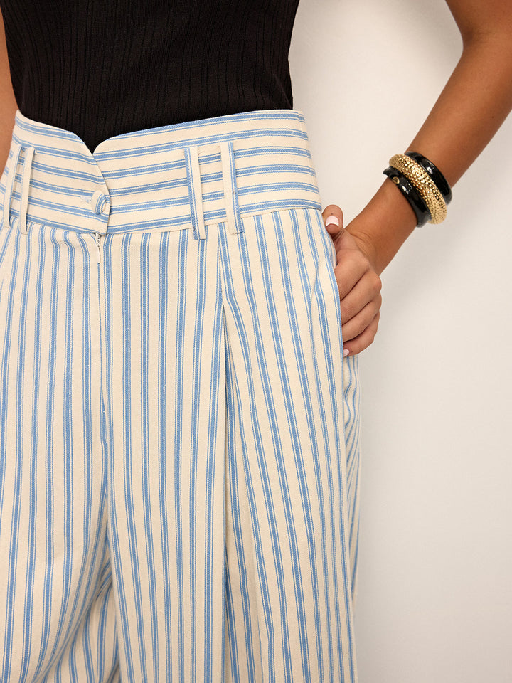 Gestreifte Pluderhose aus Baumwolle