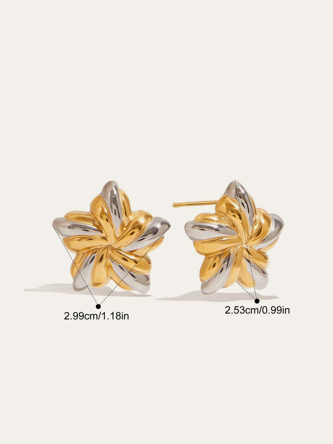 Zweifarbige Blumen-Ohrstecker