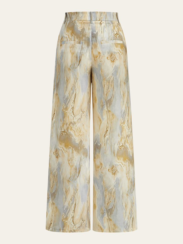 Marmorprint-Hose mit geradem Bein