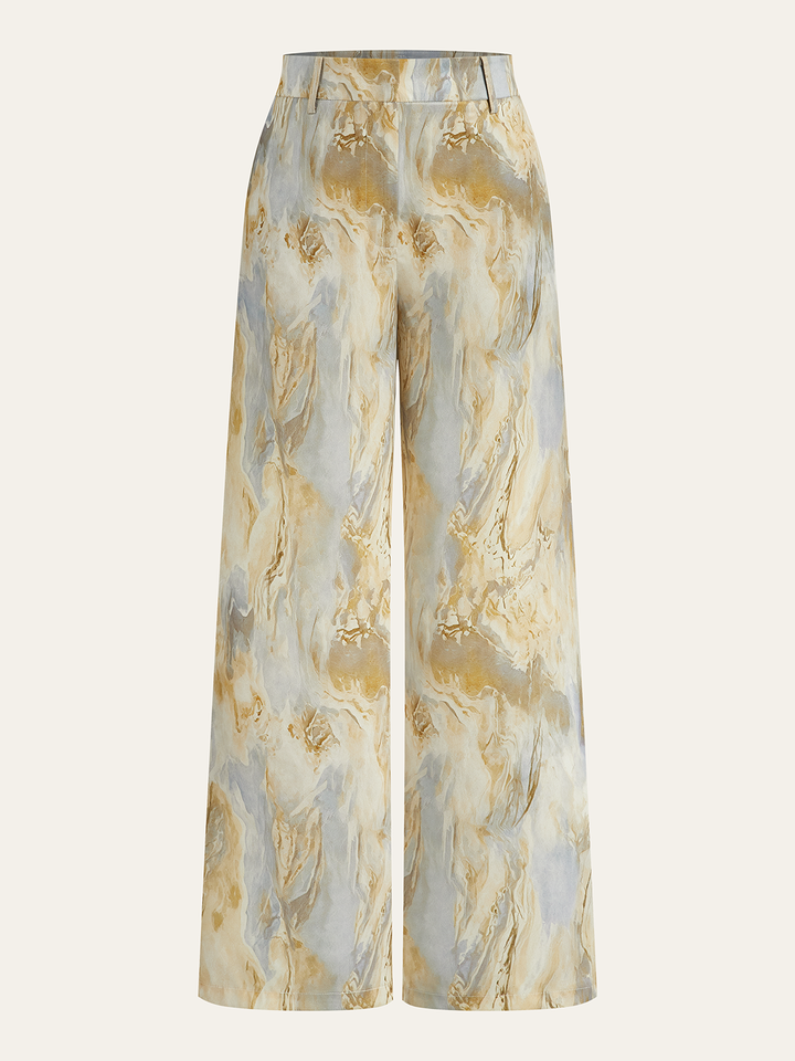 Marmorprint-Hose mit geradem Bein