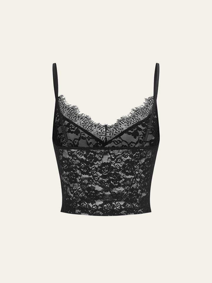 Polka Dot Zweiteiliges Maxikleid mit Spitzen-Camisole
