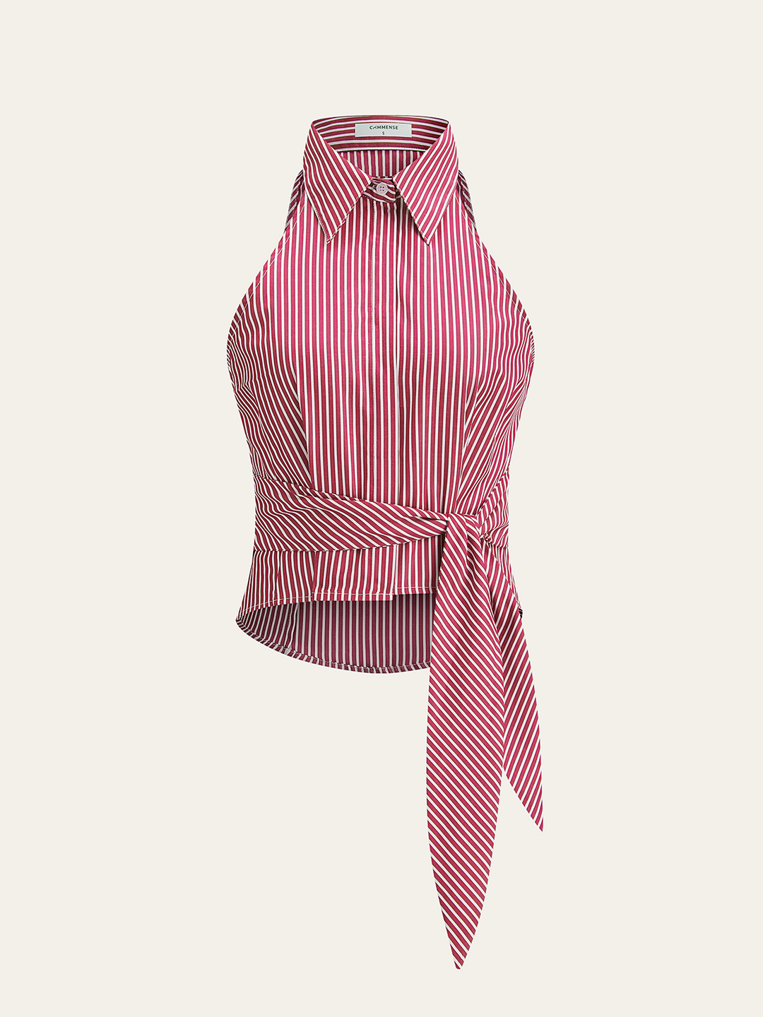 Gestreifte Crop-Top mit Bindegürtel