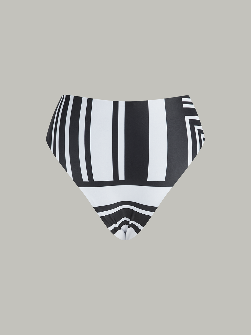 Geometrischer Bikini-Bottom mit hohem Bund