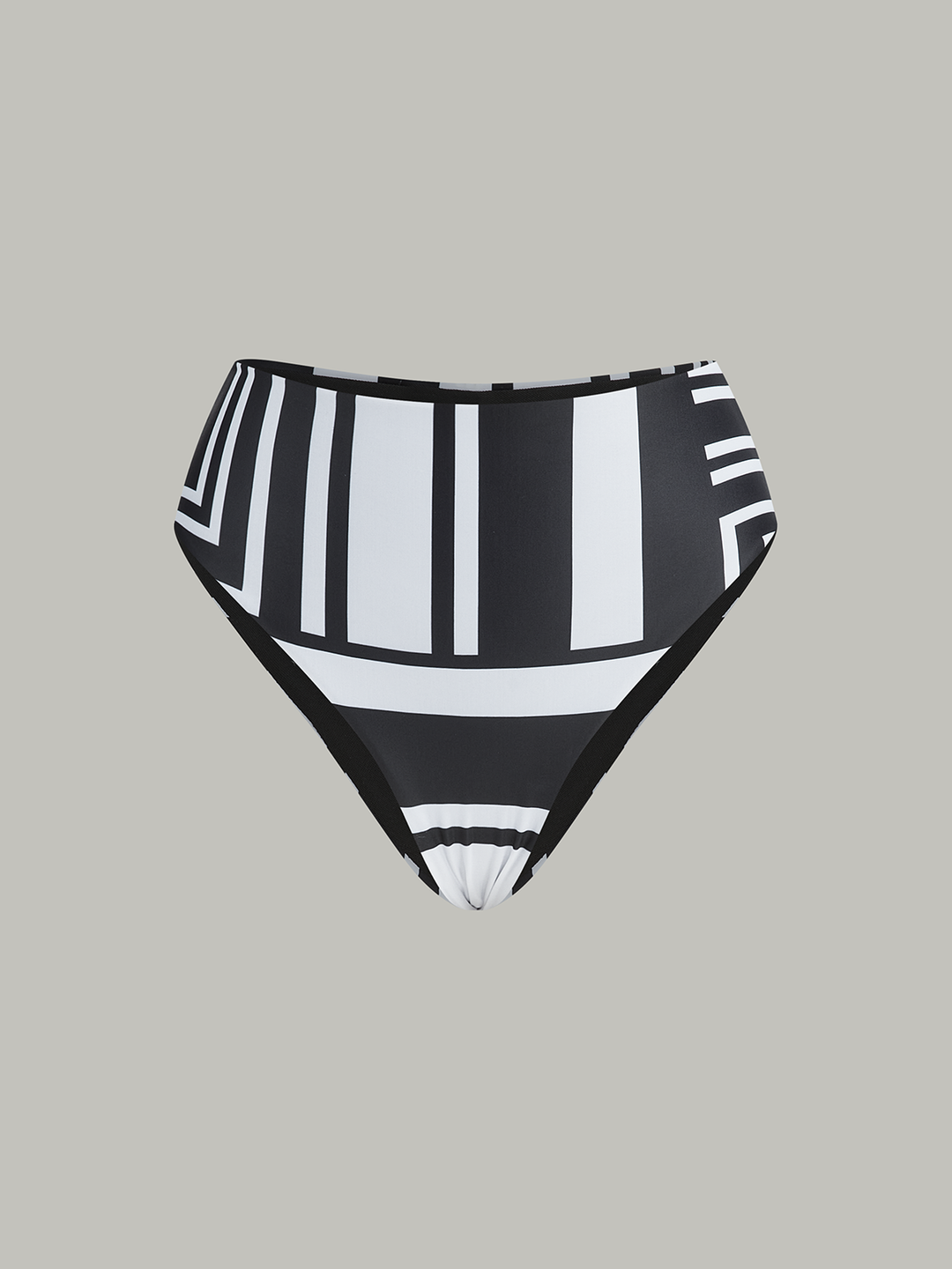 Geometrischer Bikini-Bottom mit hohem Bund
