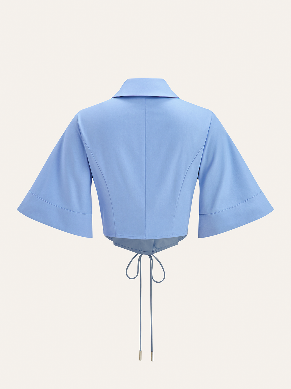 Spitzen-Taille Flare-Ärmel Cropped Bluse