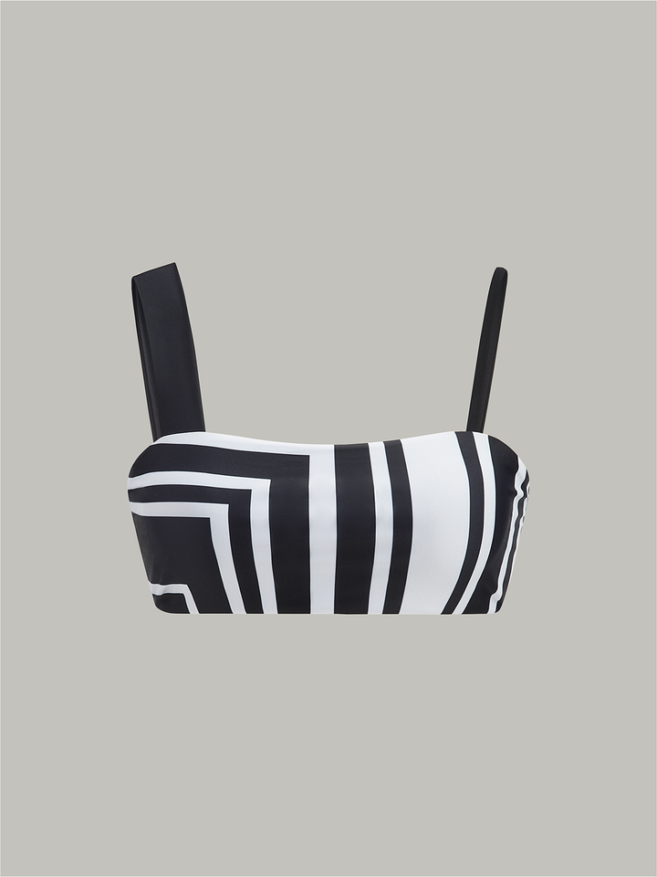 Geometrisches Bikini-Oberteil mit asymmetrischen Trägern