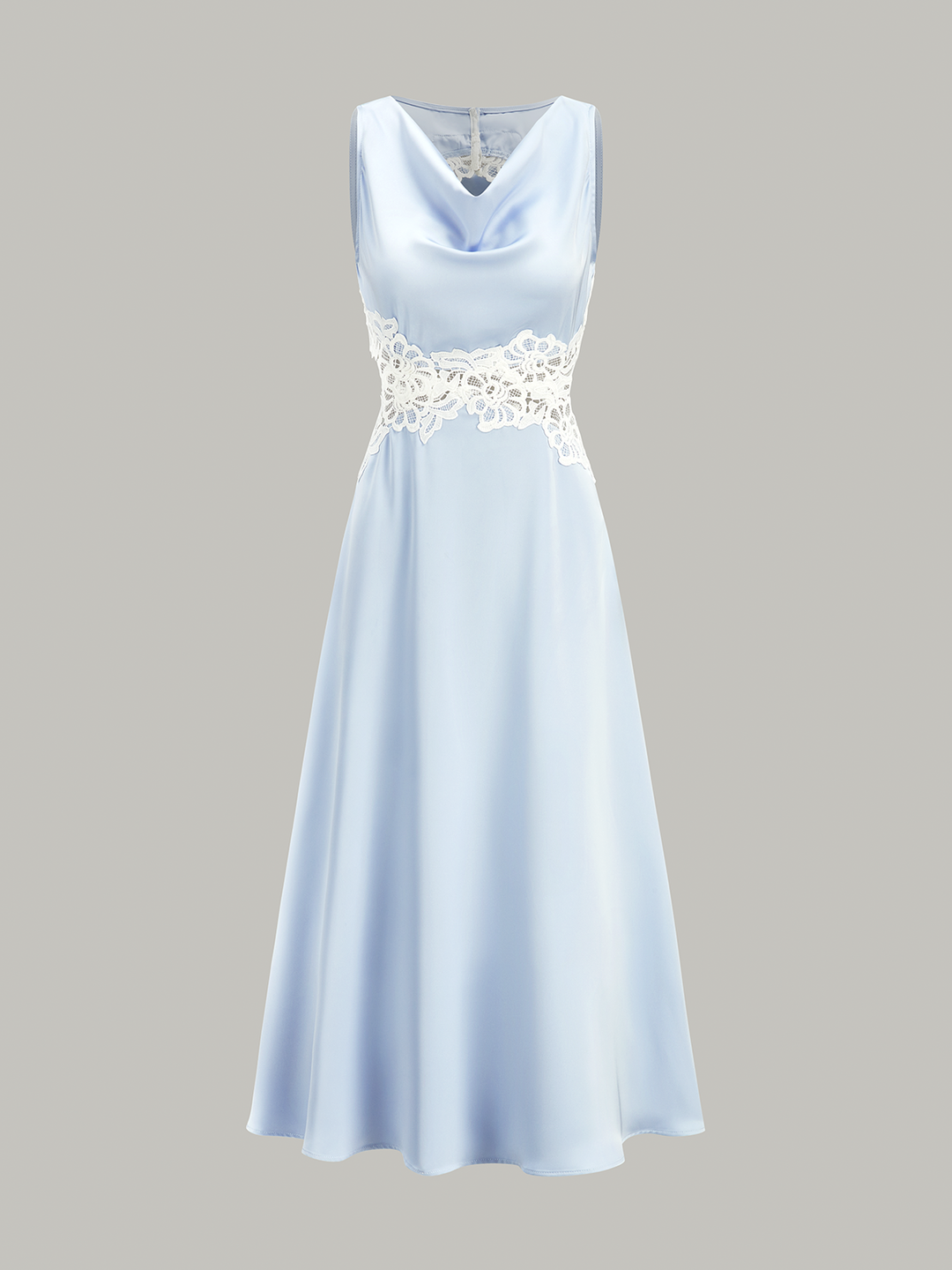 Gestreiftes Kleid mit Rückenausschnitt und Spitzendetail