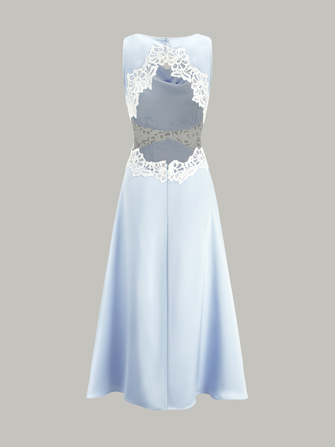 Gestreiftes Kleid mit Rückenausschnitt und Spitzendetail