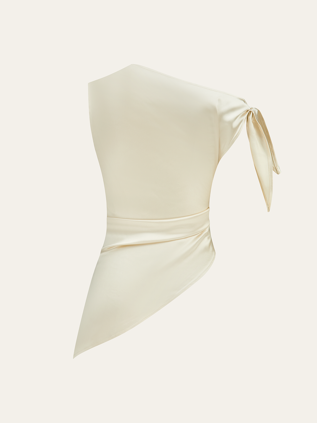 One-Shoulder Asymmetric Hem Top mit Schleifendetail