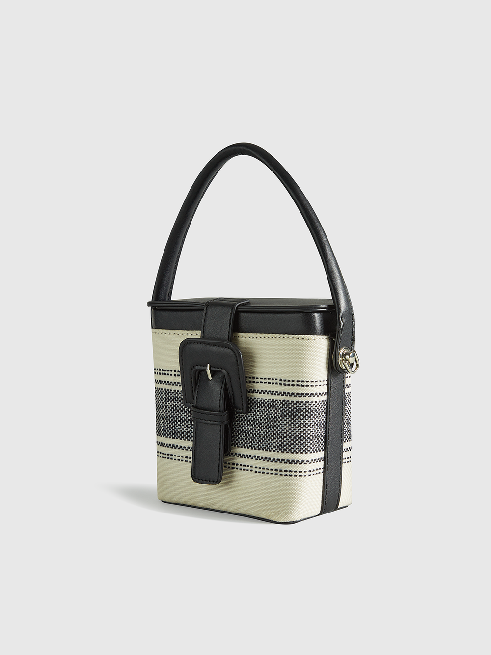 Gestreifte Griff Box Tasche