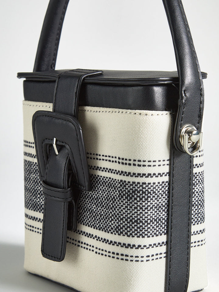 Gestreifte Griff Box Tasche