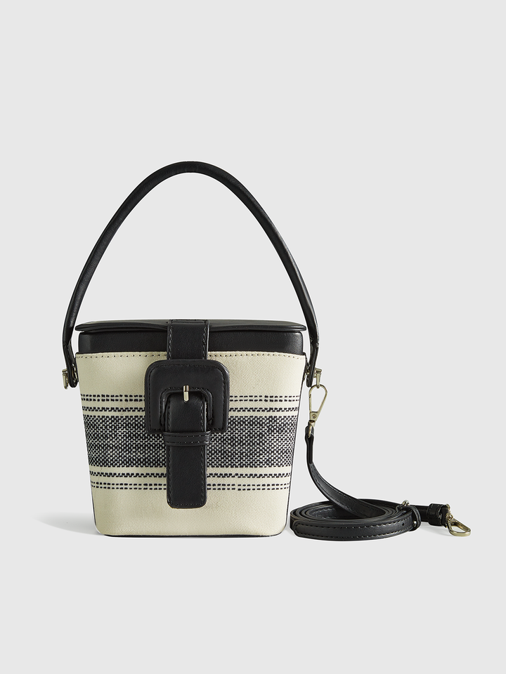 Gestreifte Griff Box Tasche