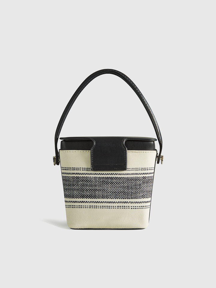 Gestreifte Griff Box Tasche