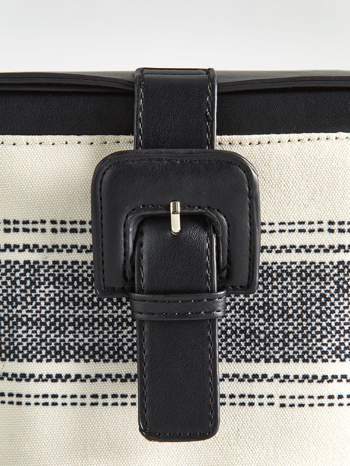 Gestreifte Griff Box Tasche