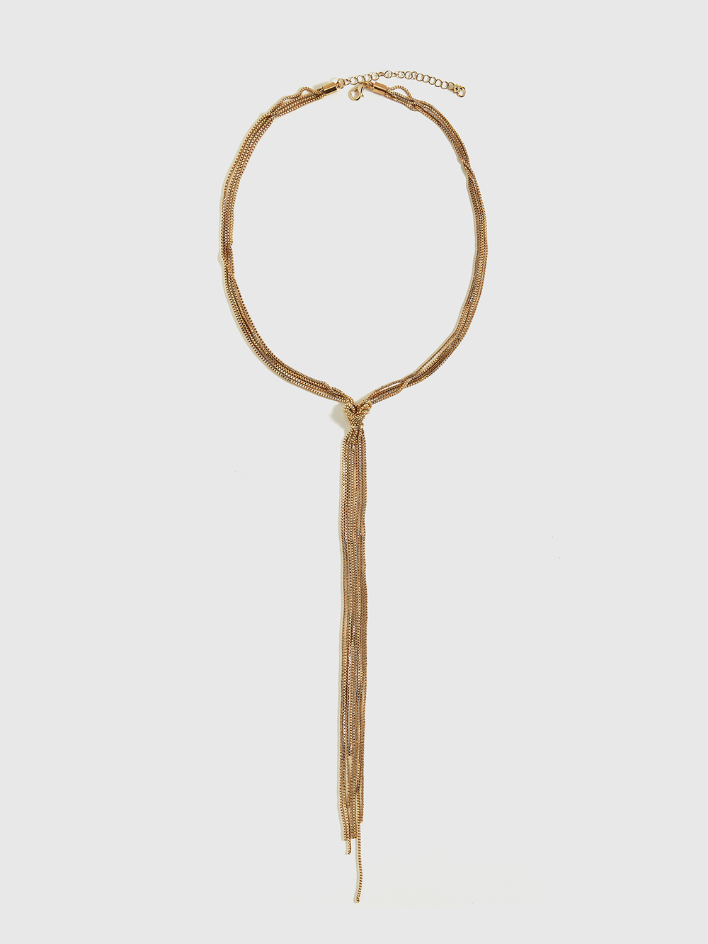 Goldene Y-förmige Halskette mit Knoten