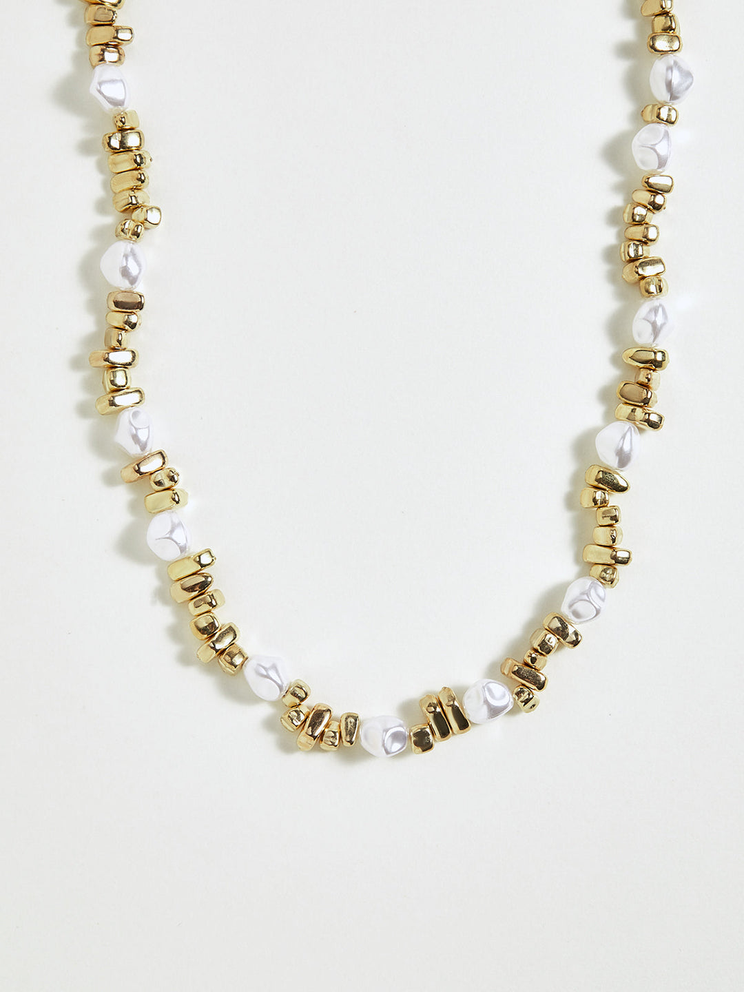 Perlen- und Gold-Perlen-Choker-Halskette