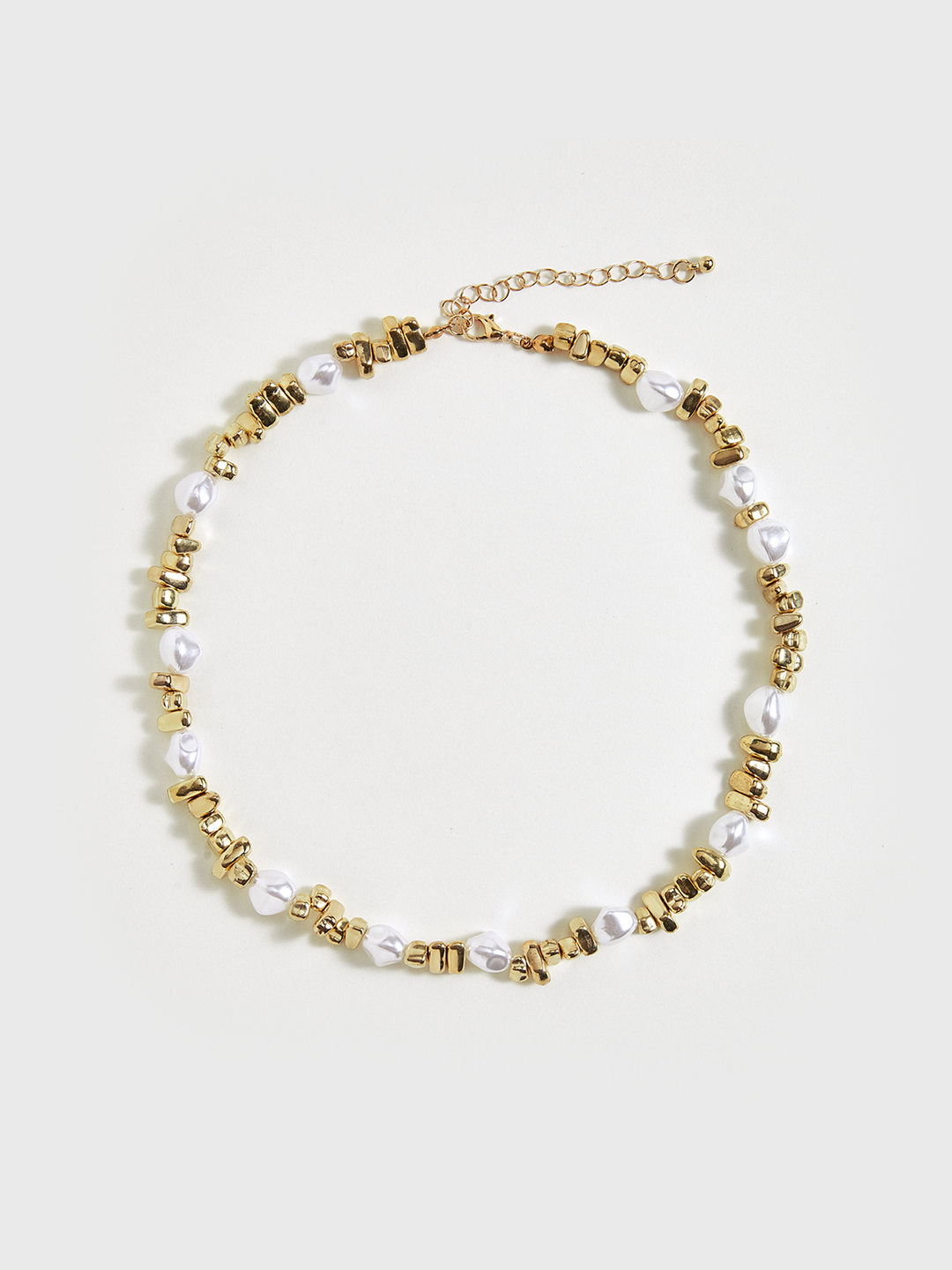 Perlen- und Gold-Perlen-Choker-Halskette