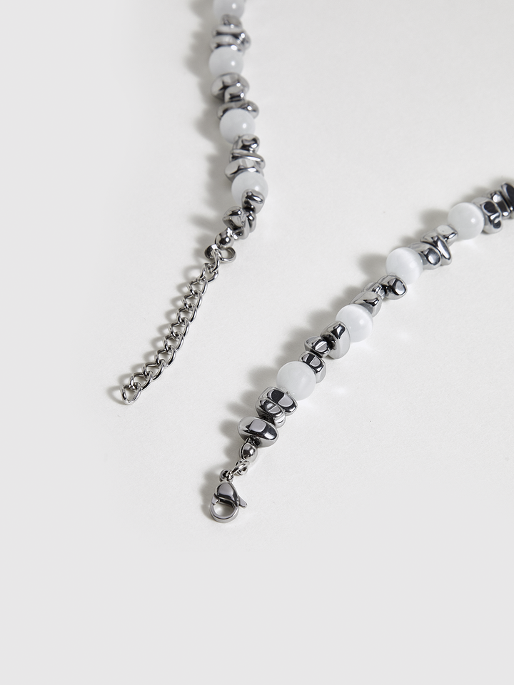 Perlen- und Silber-Choker-Halskette