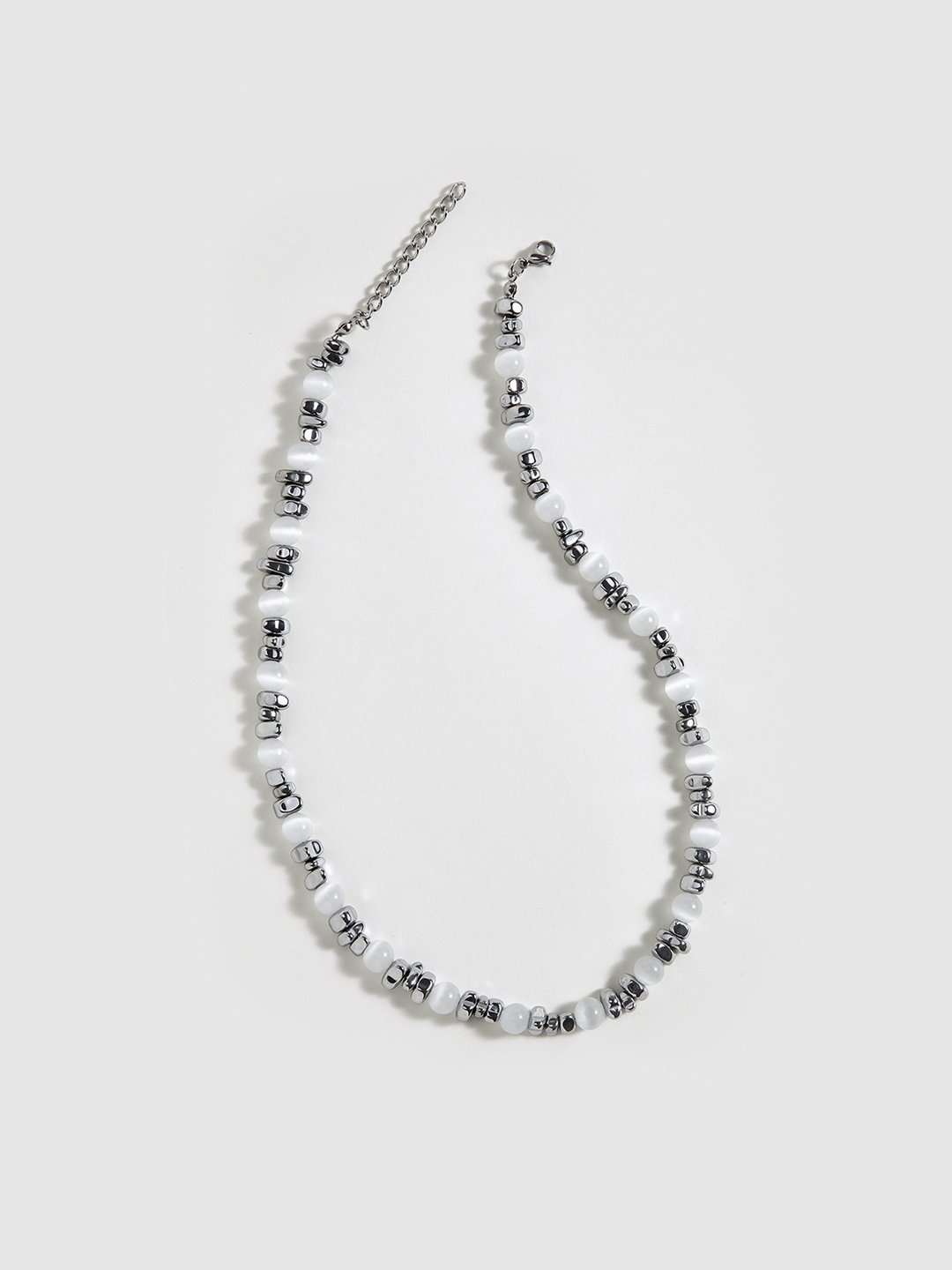 Perlen- und Silber-Choker-Halskette