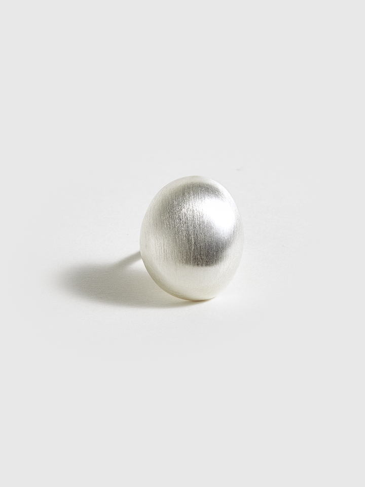 Mattsilber Oval Kuppelring