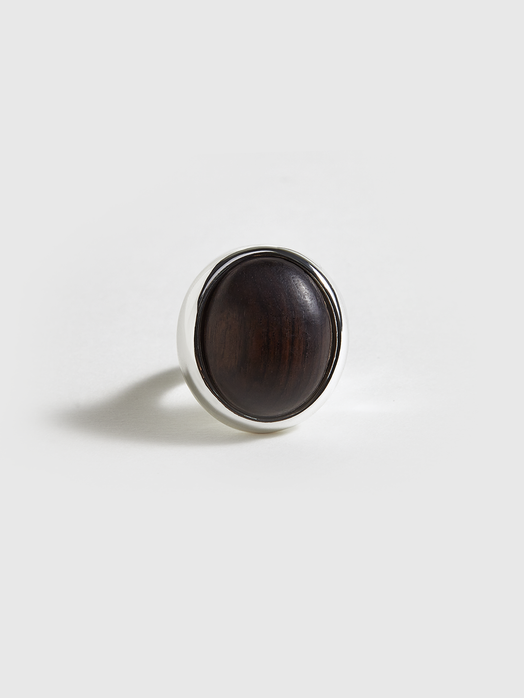 Holzmaserung Stein Silber Ring